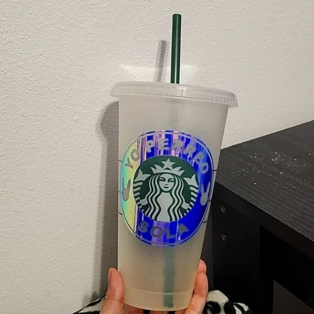 Yo Perreo Sola(Bad Bunny) Starbucks cup